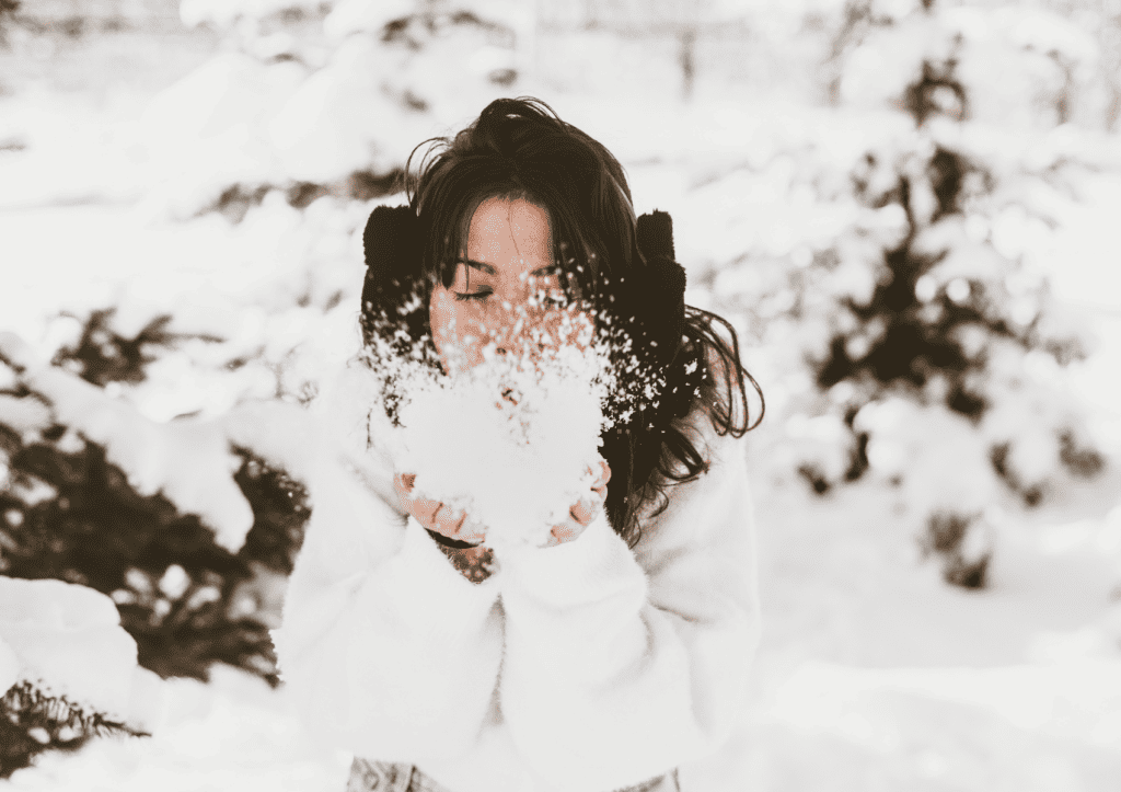 Playing in the snow as a Christmas bucket list idea. 